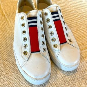 Paul Greene hundred percent leather laceless sneaker the style is called Abby.